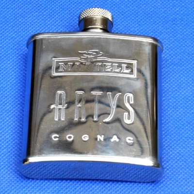 Original MARTELL Special ARTYS COGNAC Stainless Steel 2oz / 50ml HIP FLASK VGC - Image 1 of 4
