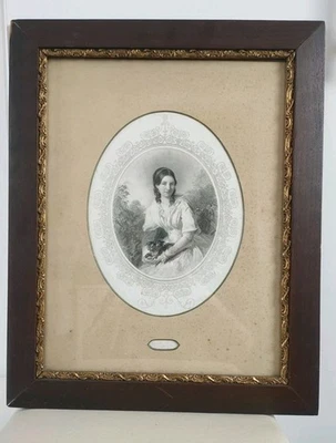 Antiguo marco de madera oscura con borde interior dorado y grabado 50 cm x 40 cm Foto 1 de 4