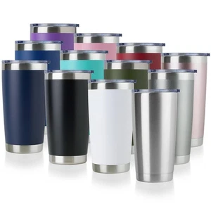 20oz Stainless Steel Tumbler Bulk with Lid, Double Wall Vacuum Insulated Trav... - Picture 1 of 7