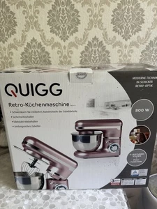 QUIGG Retro Küchenmaschine 800 Watt Rosa Silber Teigmaschine Mixer - Bild 1 von 12