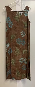 NOMADIC TRADERS Beautiful Tropical Print Sleeveless Midi-dress With SideSlits. - Foto 1 di 5