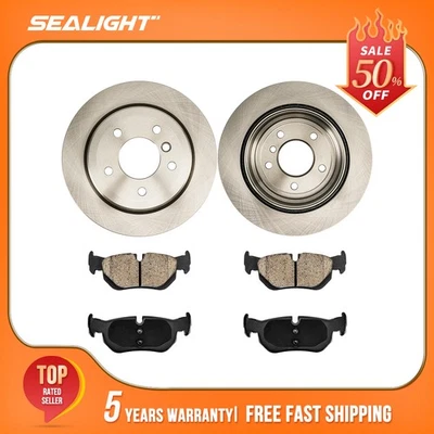 Rear Brake Rotors and Ceramic Pads Kit for BMW 328i xDrive X1 328xi 6PR1300038V1 - Image 1 of 4