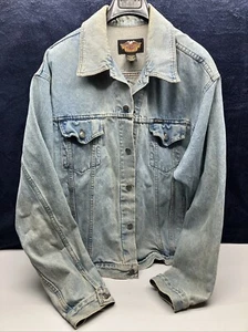 Harley Davidson Denim Jean Jacket Men's Size XXL - Picture 1 of 7