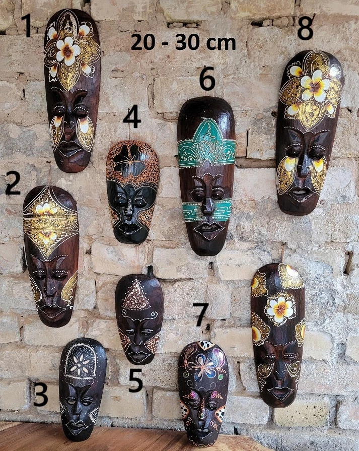 Masken  aus Holz Wanddeko Deko Ethno Tribal Masks Maske Lombok Style - Bild 1 von 1
