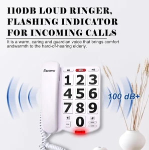 Teléfono Excelltel botón grande para personas mayores, funciones de ajuste, marcación OneTouch - Imagen 1 de 6