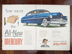 1949 Vintage Mercury Sedan Print Ad, Post WW2 Advertisement Frame Art - Picture 1 of 1