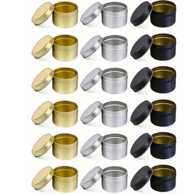 1-5PCS 4oz Candle Tins for DIY Candle Making Metal Round Candle Containers - Image 1 of 4