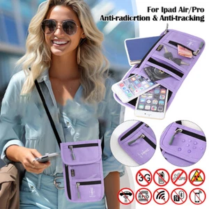 RFID Blocking Passport Holder Travel Wallet Card Storage Phone Bag Anti-Theft - Picture 1 of 16