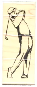 Stampington Company Tee Shot Golf M4643 1 1/2 x 3 1/2 Gummistempel 1997 - Bild 1 von 8