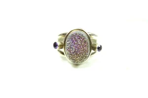 STUNNING NICKY BUTLER STERLING SILVER RING DRUZY QUARTZ AMETHYST NB SIZE:11 3/4 - Picture 1 of 12