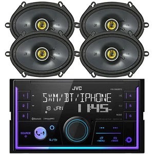 JVC In-Dash 2DIN USB Bluetooth AM/FM Stereo Car Receiver, 4x 6x8" 225W Speakers - Picture 1 of 3