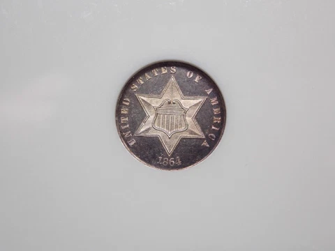 1864 PROOF Three Cent SILVER 3CS NGC PF65 #005 East Coast Coin & Collectables Cover