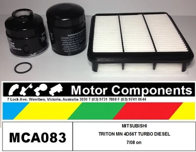 MITSUBISHI TRITON 2.5L TURBO DIESEL ML MN 4D56T FILTER KIT Air Oil Fuel 2008 on - image 1 of 3