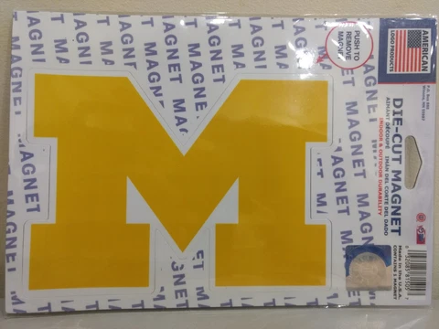 MICHIGAN WOLVERINES DIE-CUT VINYL LOGO MAGNET 5"X6.5" HIGH QUALITY BLOWOUT PRICE Cover