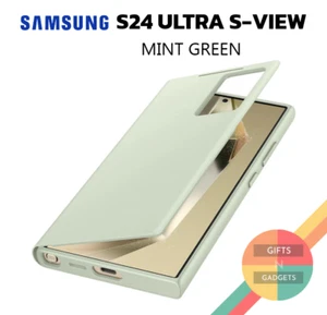 Genuine Samsung Galaxy S24 Ultra Smart View Silicone Case Folding - Mint Green - Picture 1 of 6