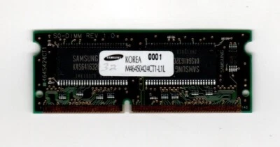 Samsung 32MB 144pin PC100 SDRAM SODIMM M464S0424CT1-L1L - Image 1 of 2