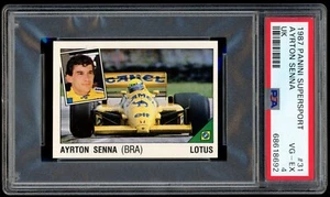 1987 AYRTON SENNA PANINI SUPERSPORT UK #31 (PSA 4) FORMULA 1 B4 LEWIS HAMILTON - Picture 1 of 2