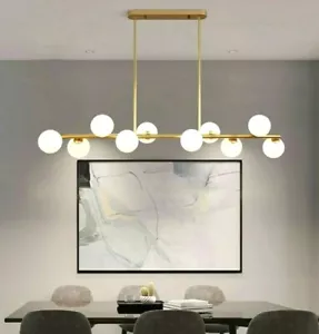 LUXURY ITALIAN MODERN GOLD BLACK LIGHT CHANDELIER PENDANT 2021 GLASS BALLS - Picture 1 of 3