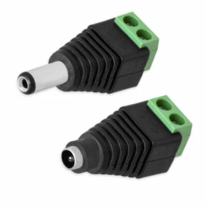 Juego de adaptadores de conector de CC 2,1x5,5 mm bloque de terminal 2 pines abrazaderas de tornillo - Imagen 1 de 14