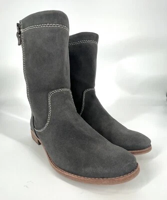 SPLENDID Women's Gray Suede Toluca Contrast Stitch Zip Calf Boots Shoes 8.5M - Image 1 of 4