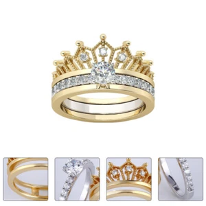 Crown Women's Ring Fräulein Damen Frauen Klingen Stilvoller Schmuck - Zdjęcie 1 z 12