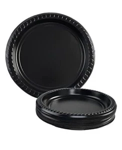100PCS Heavy Duty Black Disposable Plates for Parties/Wedding, Including - Picture 1 of 8