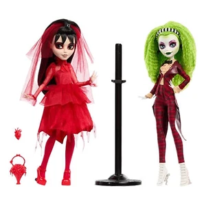 Monster High Skullector Beetlejuice Betelgeus & Lydia Deetz Doll In Hand - Picture 1 of 14