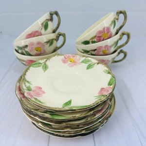 Set 6 tazze da tè e piattini Franciscan Desert Rose Made in USA CA - Foto 1 di 17