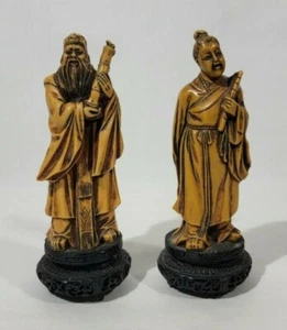 2 Of The 8 Immortals Zhang Guolao & Han Xiangzi Vintage Asian Figures - Picture 1 of 5
