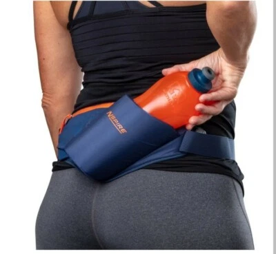 Cinturón de hidratación de botella única Nspire 18 oz azul marino/naranja Foto 1 de 4
