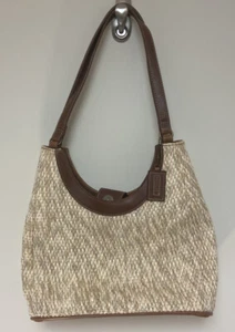 Relikt gewebte Natur Handtasche Schultertasche Handtasche braun creme Landhaus Kern Korb - Bild 1 von 6