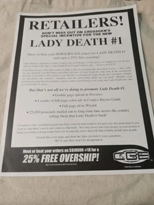 Lady Death #1 Minorista Blanco Negro Promo Vista Previa 2002 Brian Pulido CrossGen Casi Nuevo - Imagen 1 de 6