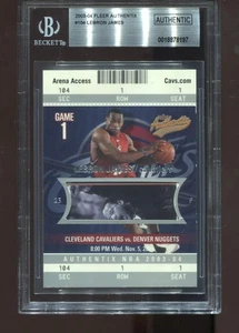 Lebron James Rookie 2003-04 Fleer Authentix #104 RC CAVS Ticket BGS 1021/1250 - Picture 1 of 2