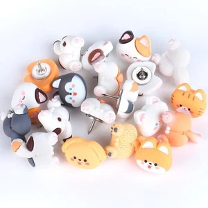 20PCS Resin and Metal Animal Thumb Tacks Multi-Color Cute Push Pins Wall - Picture 1 of 10