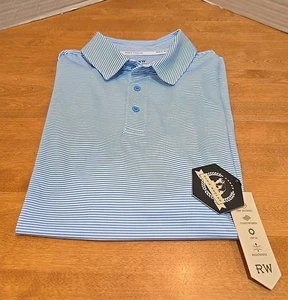 Polo Rorie Whelan Golf a righe manica corta uomo L nuova con etichetta Preppy UPF-50 stoppino - Foto 1 di 11