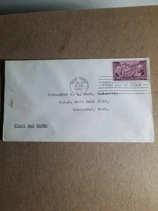 1st Day Issue Vintage  3 Cents Stamp Envelope Cover U.S.S. Salt Lake City 1937 - Picture 1 of 2