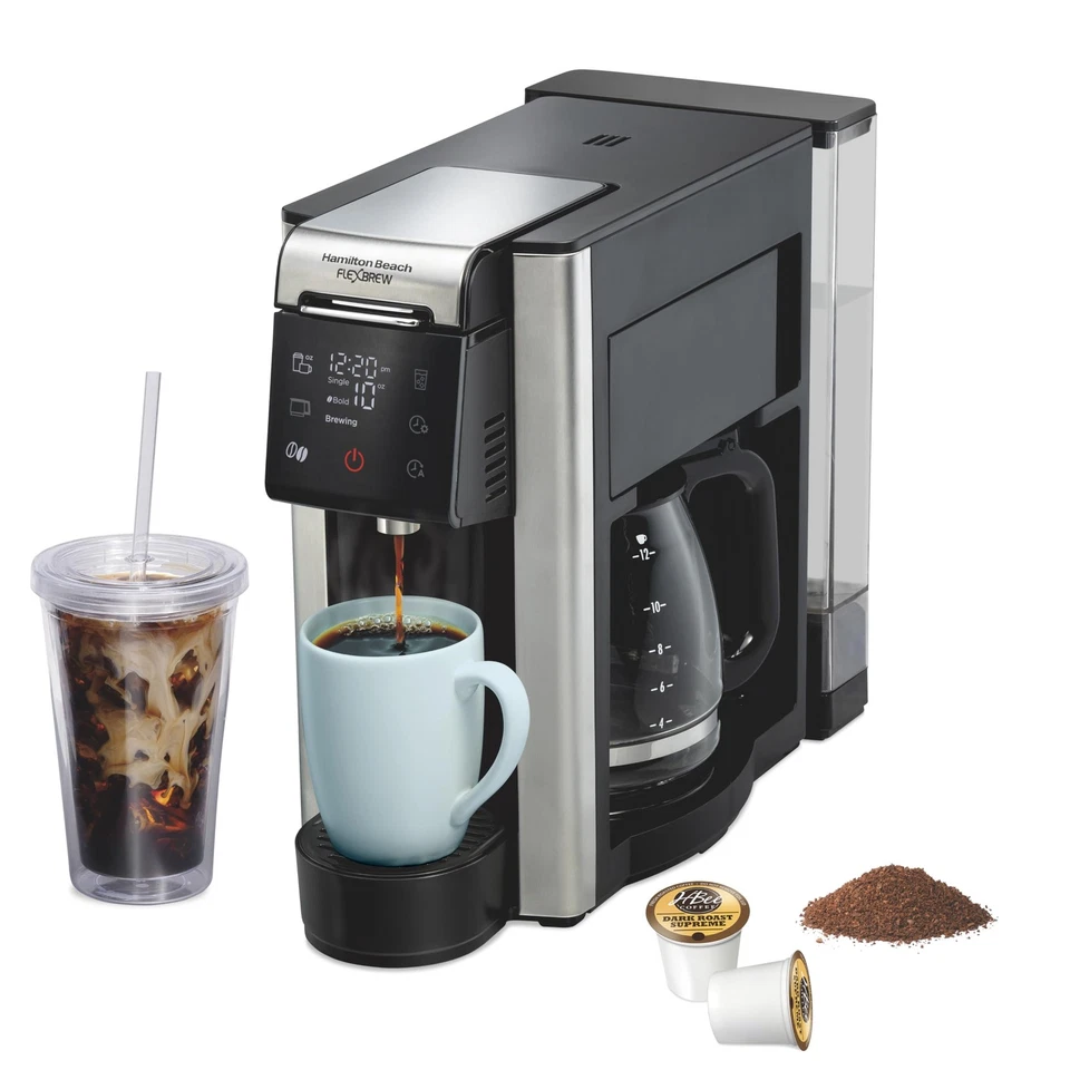 Hamilton Beach FlexBrew Advanced 5-in-1 Programmable 12 Cup Drip and Single S... - Image 1 of 4