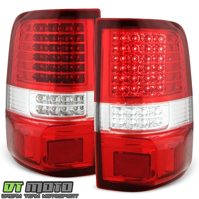 2004-2008 Ford F150 Red Clear Full LED Tail Lights Brake Lamps 04-08 Left+Right - Image 1 of 4
