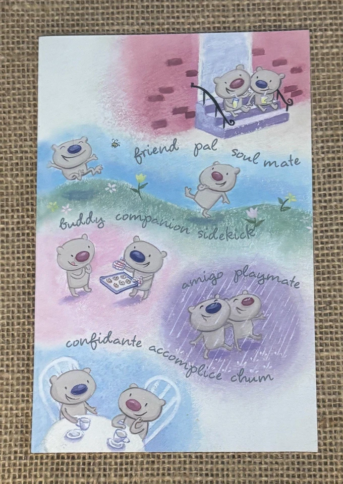 Tarjeta de cumpleaños Gibson Bears amigo amistad twee antropomórfico dulce Foto 1 de 4