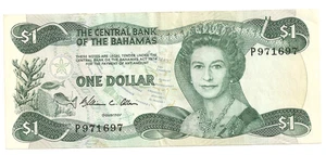 1974 The Central Bank of the Bahamas One Dollar Banknote ~ P971697 - Bild 1 von 2
