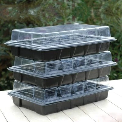 Garden Grow 40 Cell Tray Propagator Plant Seed Cuttings Growing Trays Clear Lid - Image 1 of 4
