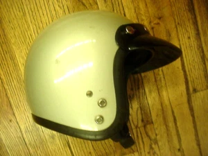 Vtg. Grey 1968 Bell Magnum Motorcycle Motocross Helmet & Visor Size 7 1/8 Toptex - Picture 1 of 13