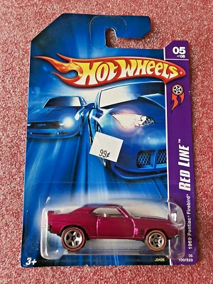2007 Hot Wheels 1969 Pontiac Firebird Redline Magenta 100/223 J3426 (HW705) - Imagem 1 de 4