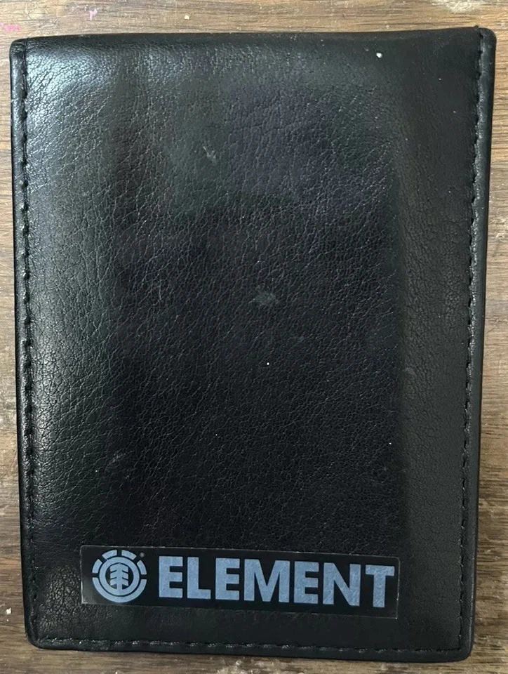 Element Card Holder Wallet Minimalist Mini black leather travel - Image 1 of 3