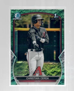 Christian Cerda 2023 Bowman Chrome Aqua Lunar Crater Refractor 27/125 BCP-56 - Picture 1 of 1