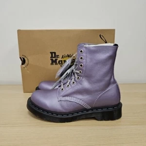 Dr Martens 1460 Pascal lila lavendel metallic weiches Leder Stiefeletten UK 4 - Bild 1 von 13