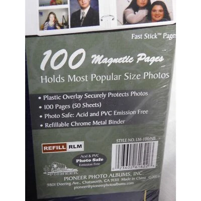 Фотоальбомы Pioneer магнитные самоклеящиеся 3 кольца 100 страниц (50 листов), темно-синий - Изображение 1 из 4