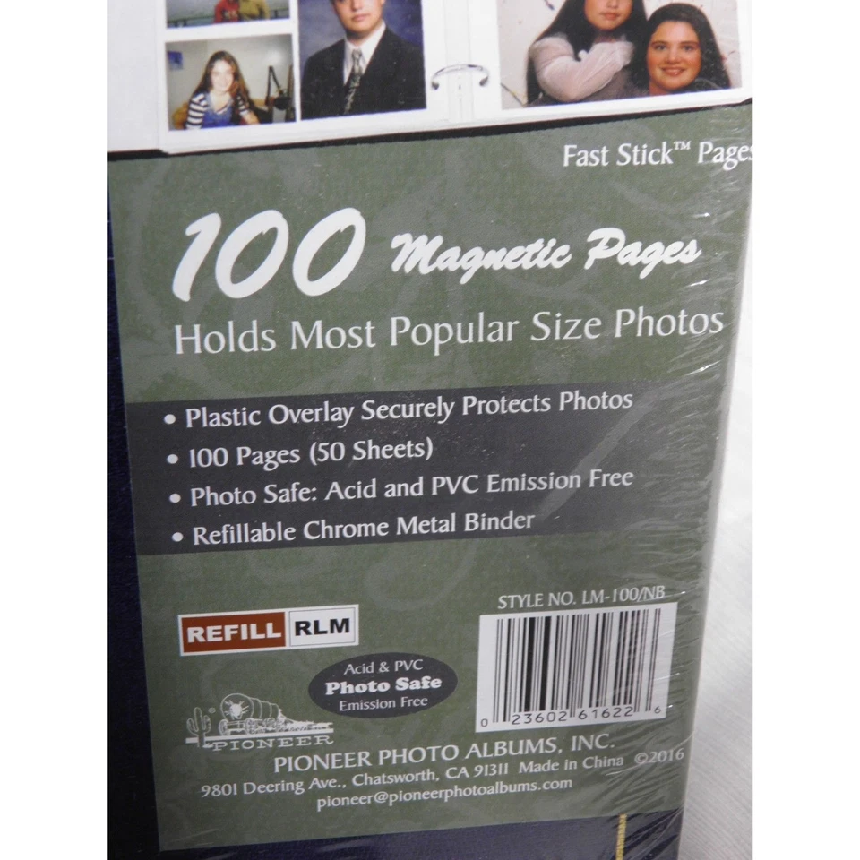 Álbumes de fotos Pioneer magnéticos autoadhesivos 3 anillos 100 páginas (50 hojas), azul marino Foto 1 de 4