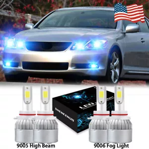 For Lexus GS300 GS350 GS430 GS460 2006-2011 Combo LED Headlight Foglight Blue - Picture 1 of 8