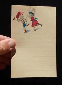 1910s? Papel de notas forrado plegable para niños que persiguen una mariposa - Imagen 1 de 2